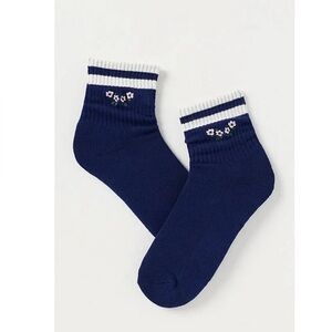 Anthropologie Sporty Floral Crew Socks - Navy